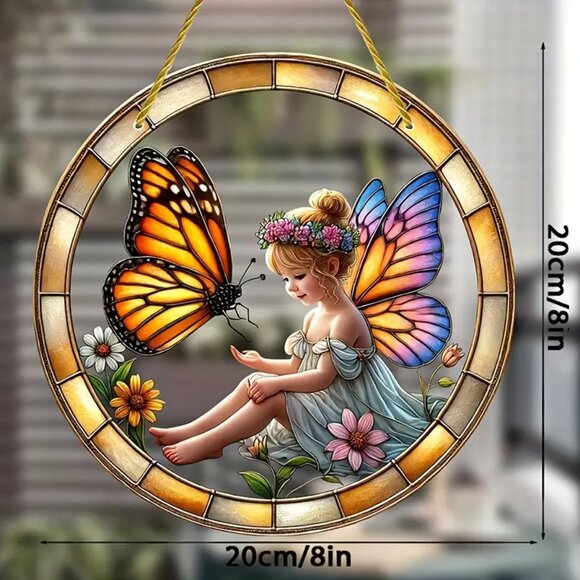 Large Fairy & Butterfly Acrylic Suncatcher - Picture 2 of 2